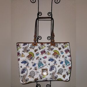Dooney And Bourke Walt Disney World Leather Tote Purse Mickey Minnie Pluto Donal